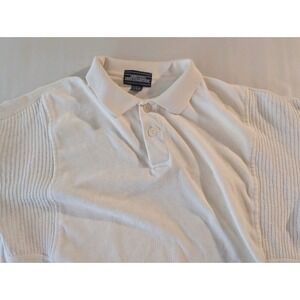 Mervyn's Men's M White Tight-Knit Collared Pullover Sweater Button vintage